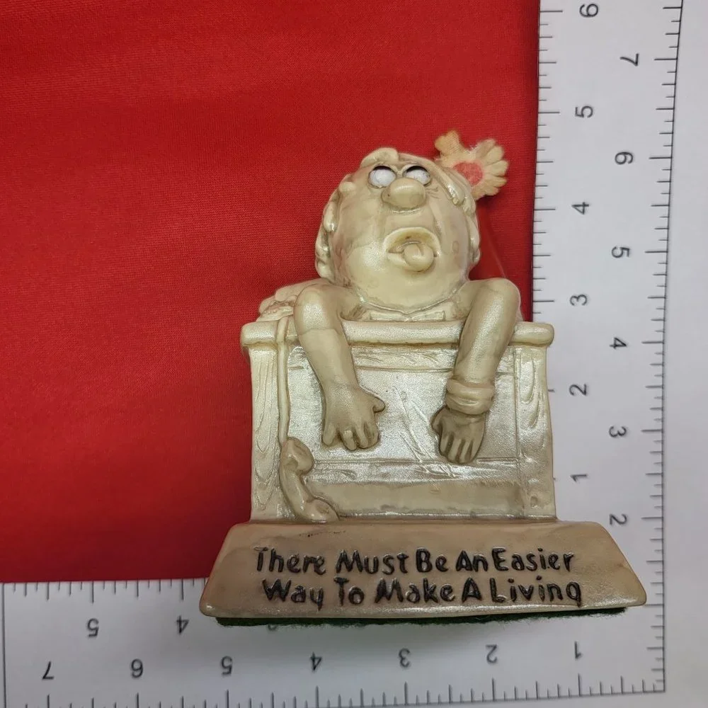 Vintage 1970 Russ Berries Statue There Must Be An Easier Way To Make A Living